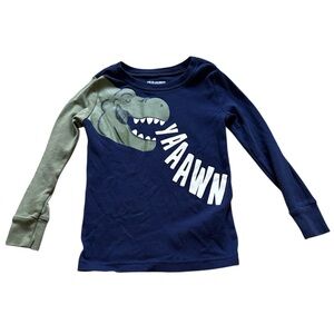 Old Navy Toddler Boys Blue Dinosaur Long Sleeve Pajama Shirt 3T